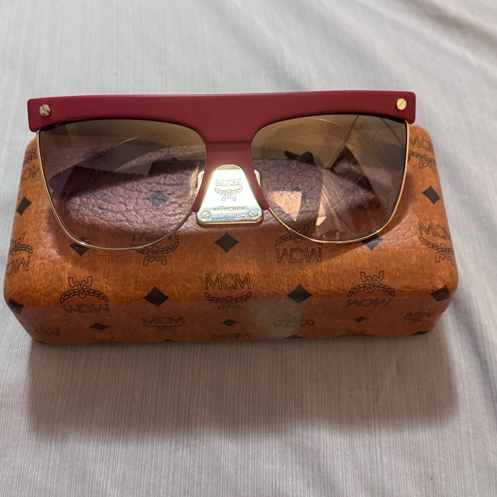 MCM Red Shield Sunglasses with Gradient Lenses